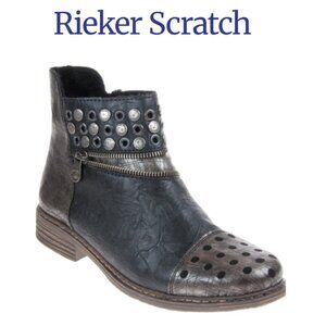 Rieker Scratch Studded Warm Lined Ankle Boots 9.5/10